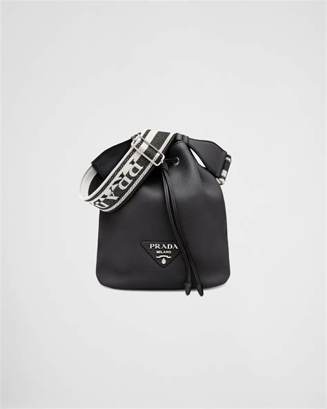 prada calf leather bucket bag|Prada drawstring bucket bag.